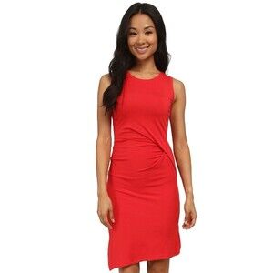 Michael Kors Bodycon Asymmetrical Midi Dress Women's Small Red Party Flirty Bold